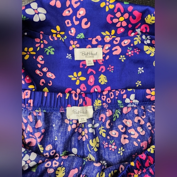 Jungle Cat Short Sleeve Classic  Woven Cotton PJSet Size M - Picture 5 of 7